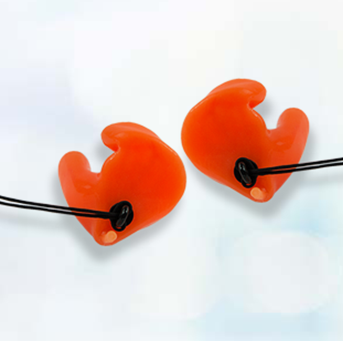 Orange earmold earplugs.
