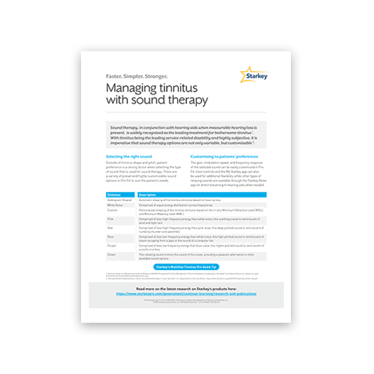 Managing tinnitus with sound therapy