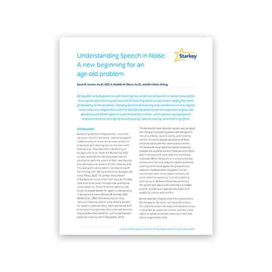 Starkey Understanding Speech in Noise White Paper