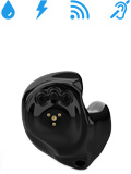 an ITE hearing aid that is waterproof, rechargeable, wireless, and has a telecoil