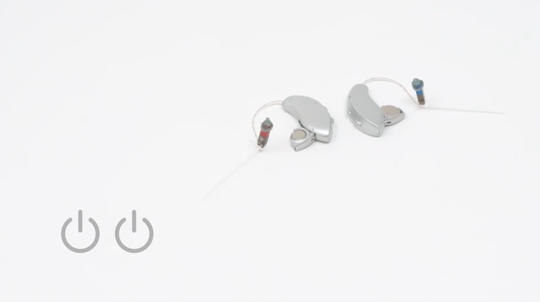 How to power RIC 312 hearing aids on and off