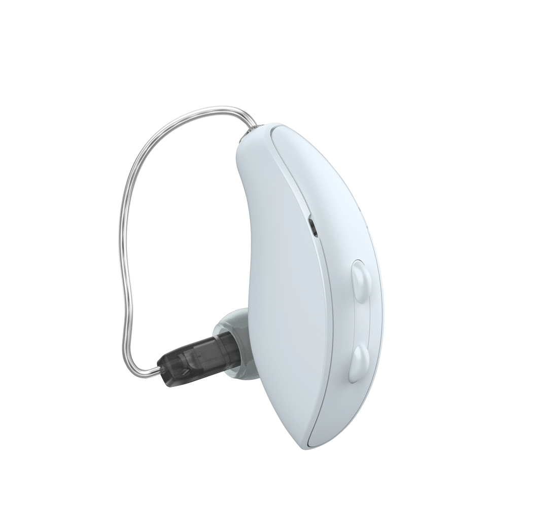 White RIC RT hearing aid